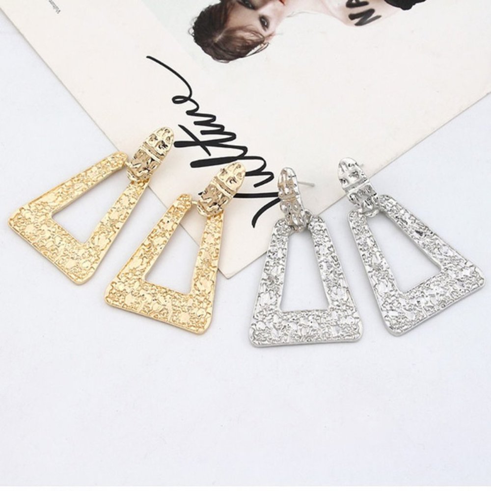 Exaggerated textured  Geometric Earrings